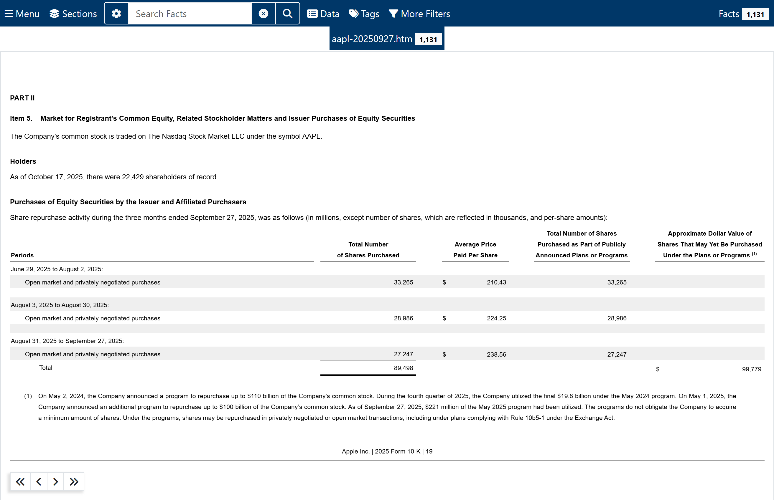 Raw SEC financial data snippet